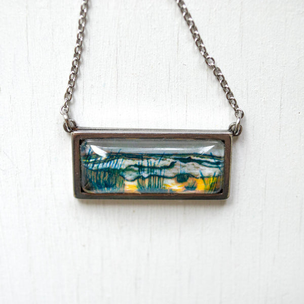 Outer Banks Seascape Sketch- Bar Necklace