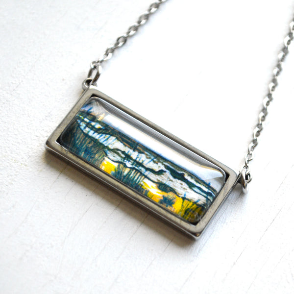 Outer Banks Seascape Sketch- Bar Necklace