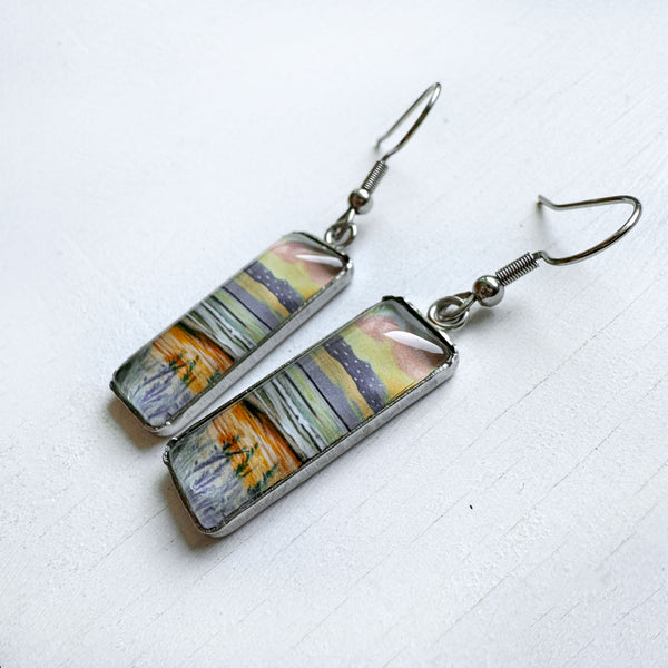 Outer Banks Seascape Sketch II Bar Earrings