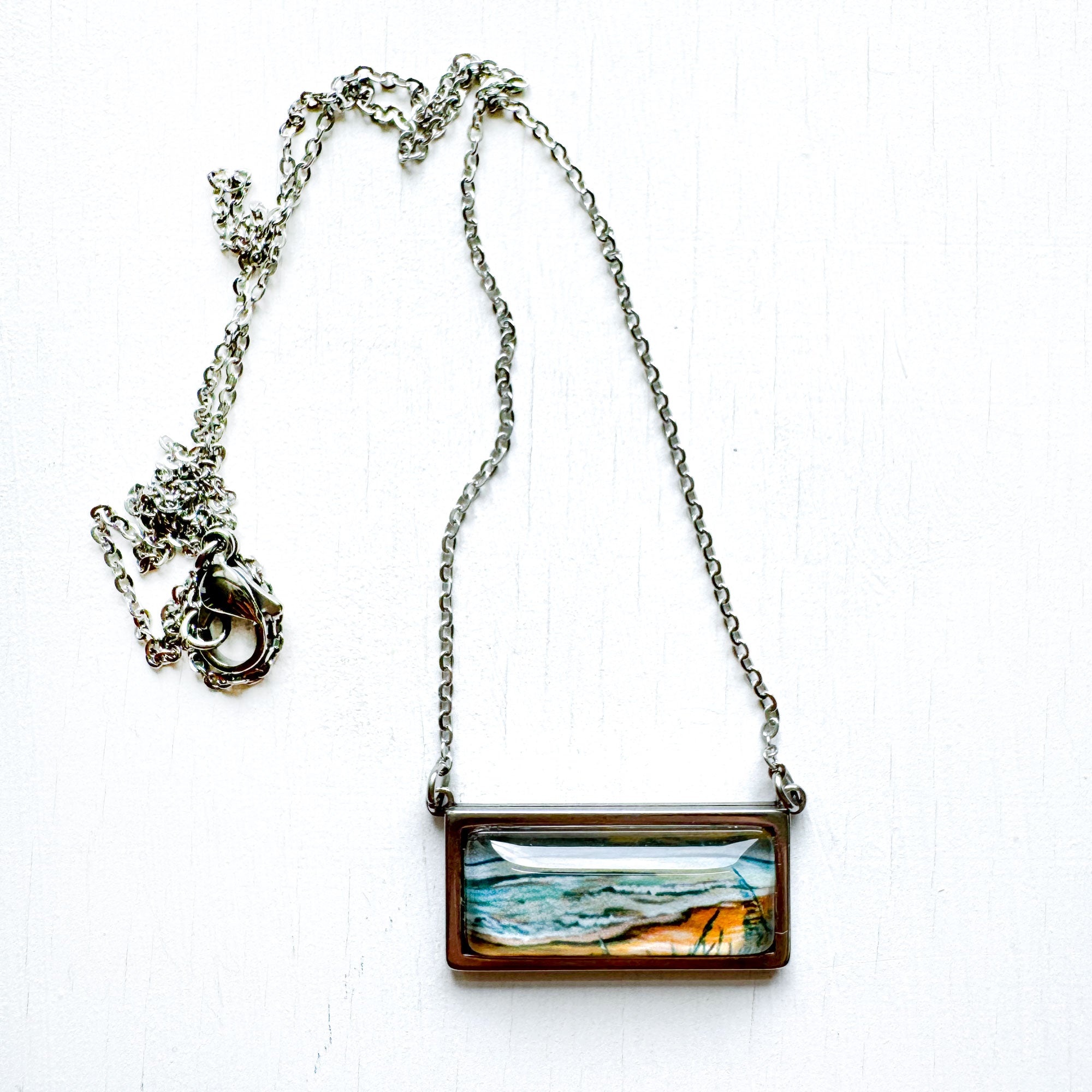 Outer Banks Seascape Sketch II - Bar Necklace