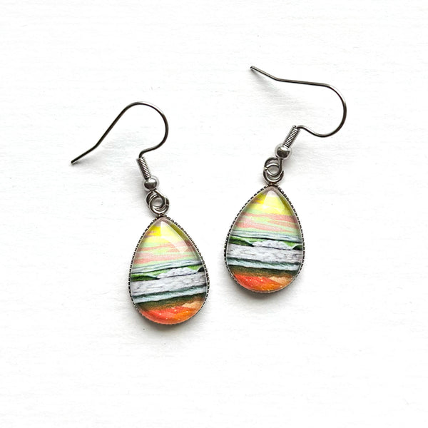 Pastel Seascape I - Stainless Steel Earrings