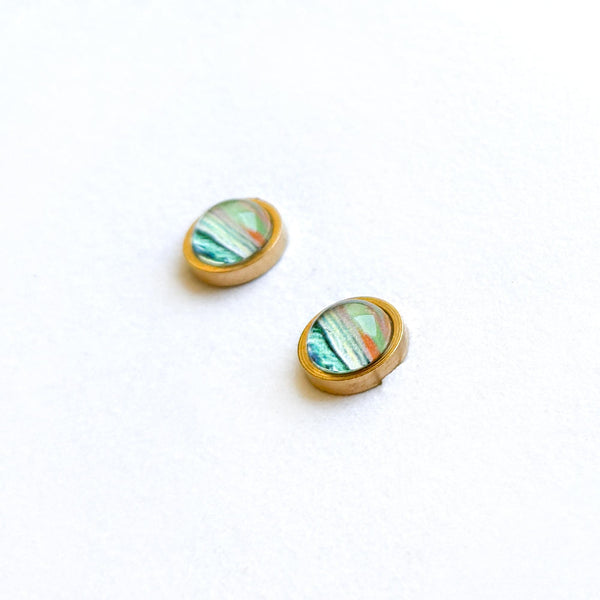Pastel Seascape II - Stainless Steel Stud Earrings