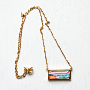 Peaceful Seascape II - Bar Necklace