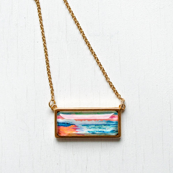 Peaceful Seascape II - Bar Necklace