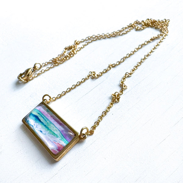 Pink Sky III - Bar Necklace