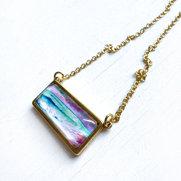 Pink Sky III - Bar Necklace