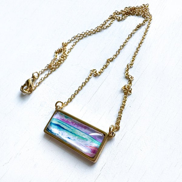 Pink Sky III - Bar Necklace
