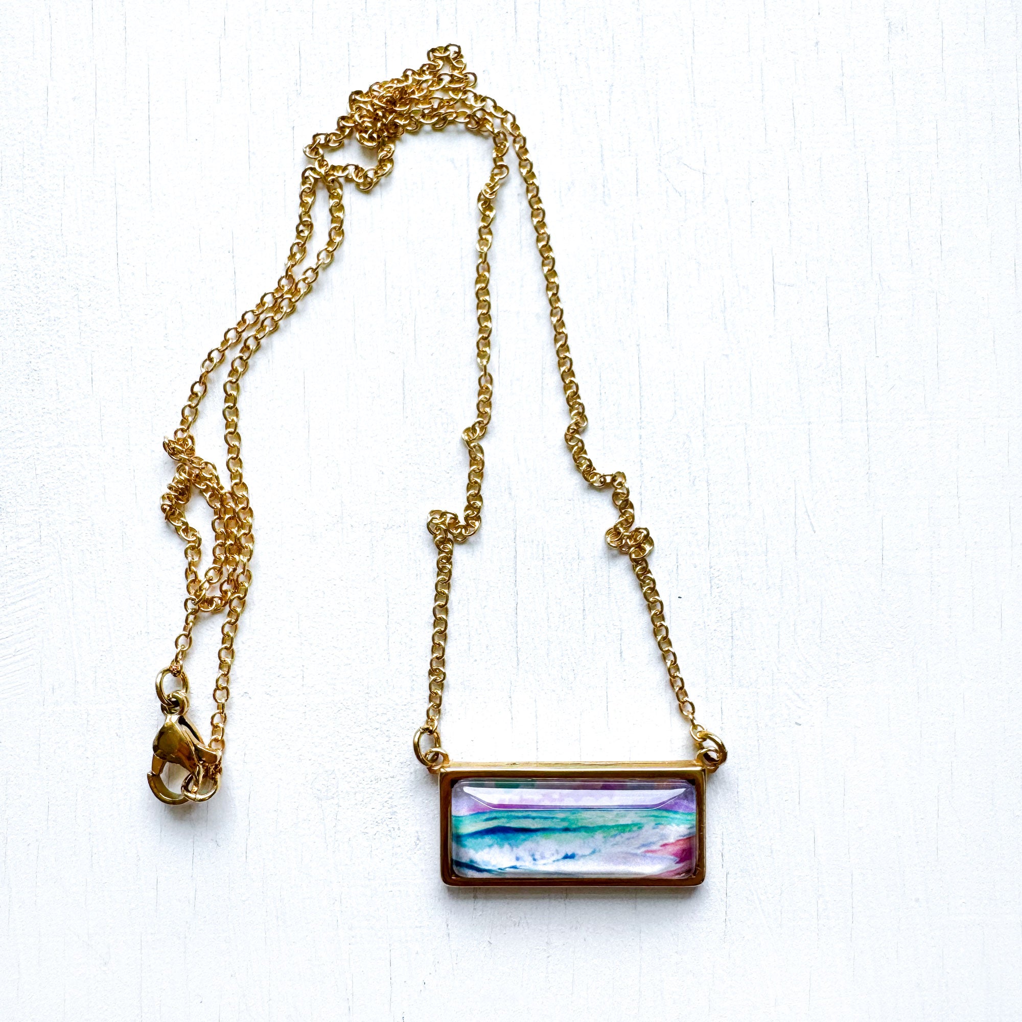 Pink Sky III - Bar Necklace