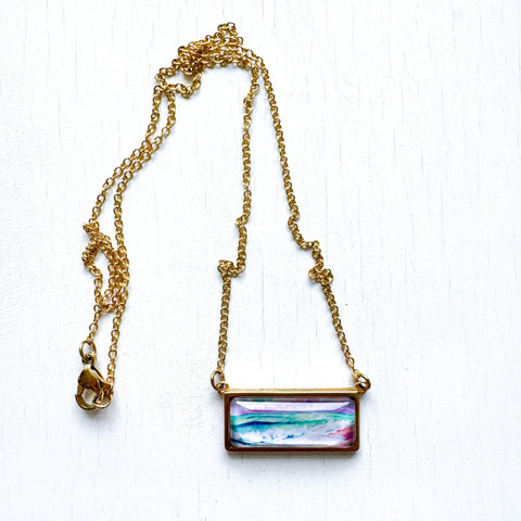 Pink Sky III - Bar Necklace