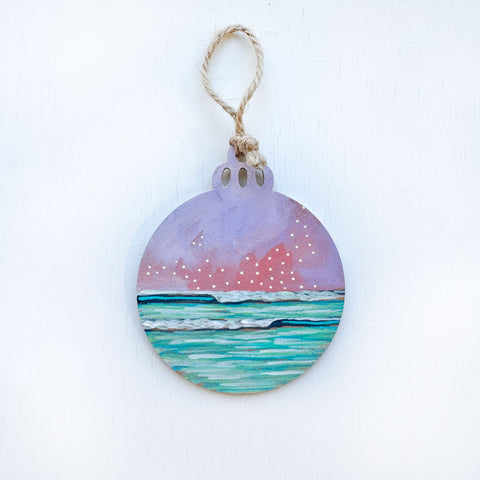 Pink and Purple Sky - Hand-Painted Christmas Ornament