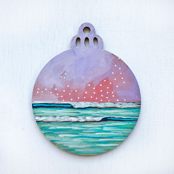 Pink and Purple Sky - Hand-Painted Christmas Ornament