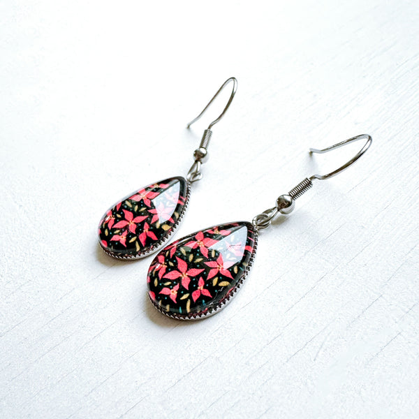 Poinsettia - Stainless Steel Earrings