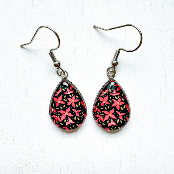 Poinsettia - Stainless Steel Earrings