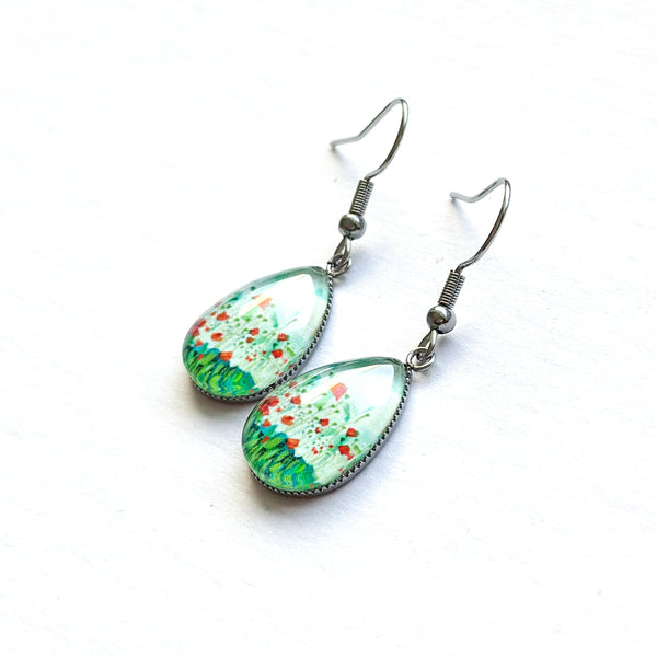Poppies Field - Stainless Steel Earrings