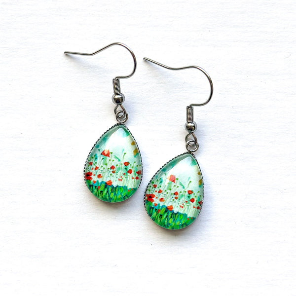 Poppies Field - Stainless Steel Earrings