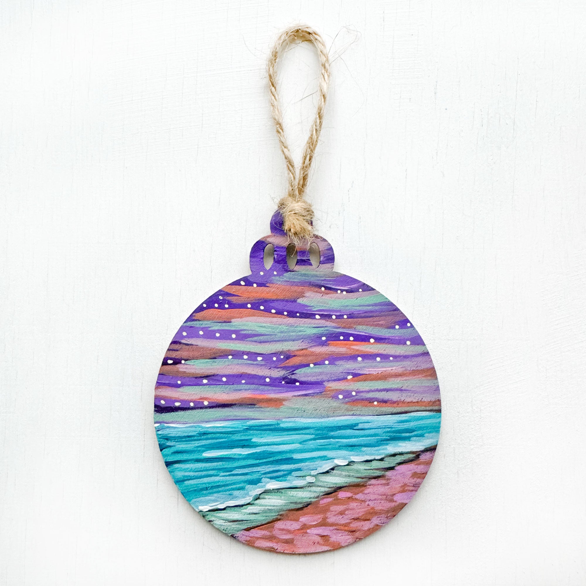 Purply Sky - Hand-Painted Christmas Ornament