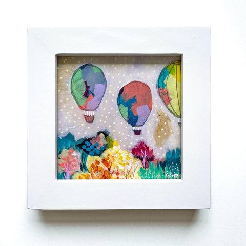 Quilted Balloons - Framed Mini Original Painting