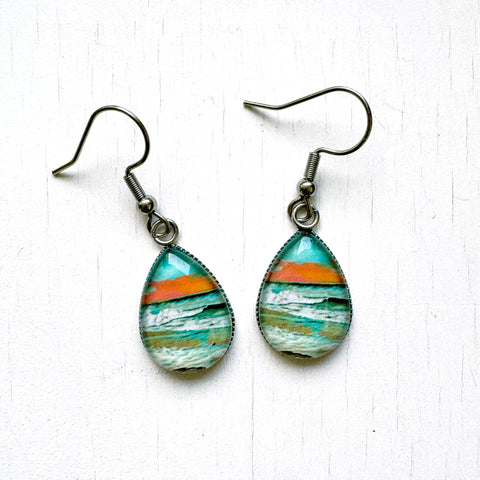 Rainbow Seascape V - Stainless Steel Earrings