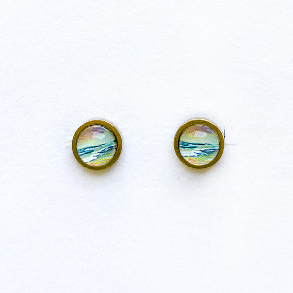 Rainbow Sunrise - Stainless Steel Stud Earrings