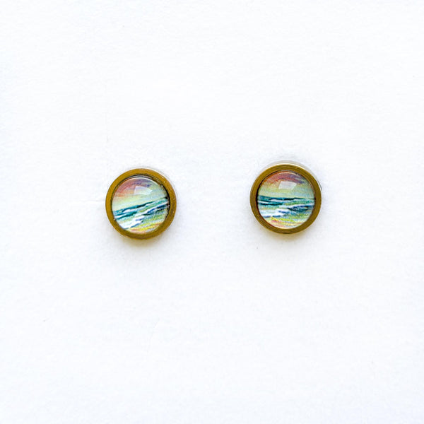 Rainbow Sunrise - Stainless Steel Stud Earrings