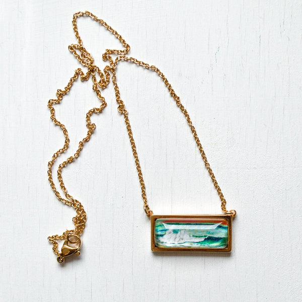 Rainbow Seascape V - Bar Necklace