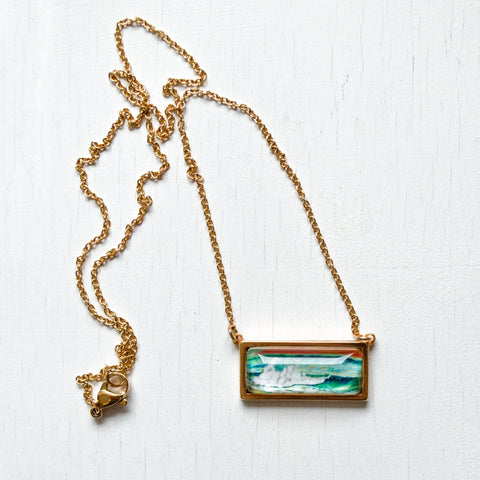 Rainbow Seascape V - Bar Necklace