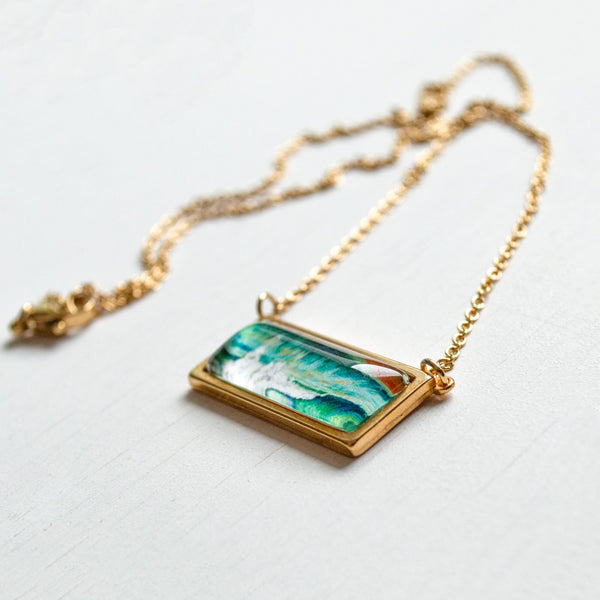 Rainbow Seascape V - Bar Necklace