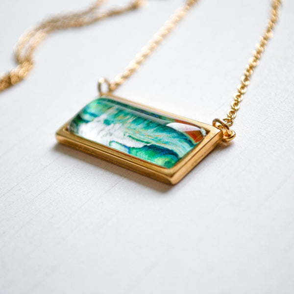 Rainbow Seascape V - Bar Necklace