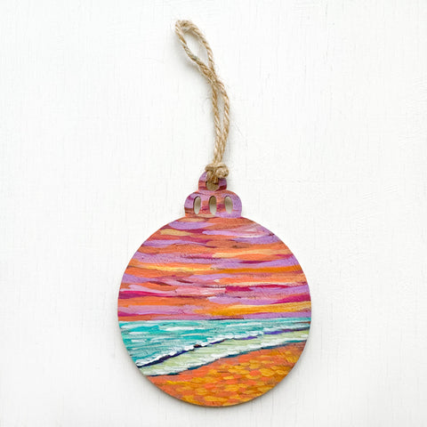Sky in Pinks - Hand-Painted Christmas Ornament