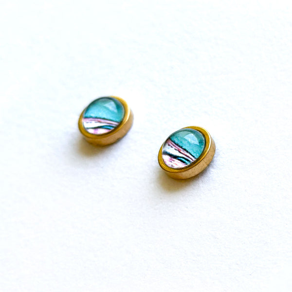 Storm Ocean - Stainless Steel Stud Earrings
