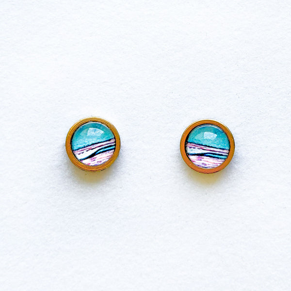 Storm Ocean - Stainless Steel Stud Earrings