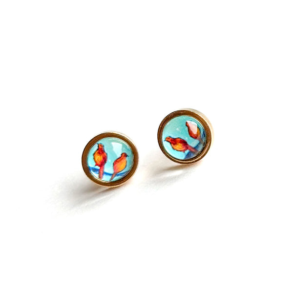 Little Birds - Stainless Steel Stud Earrings