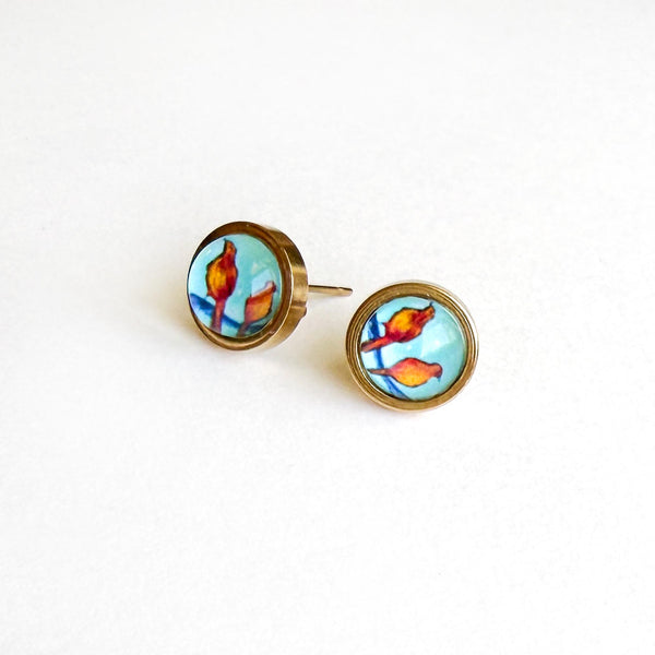 Little Birds - Stainless Steel Stud Earrings