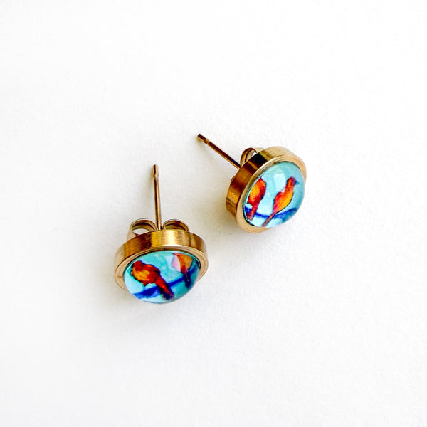 Little Birds - Stainless Steel Stud Earrings