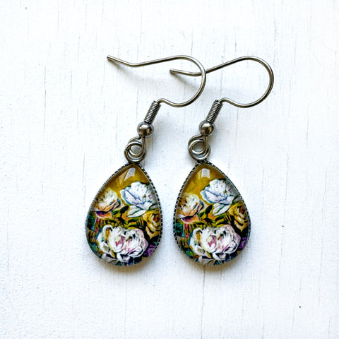 Vintage Floral - Stainless Steel Earrings