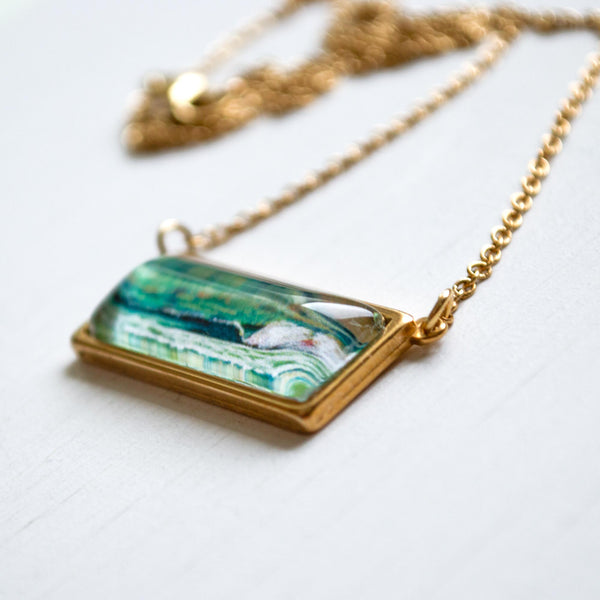 Vintage Seascape - Bar Necklace