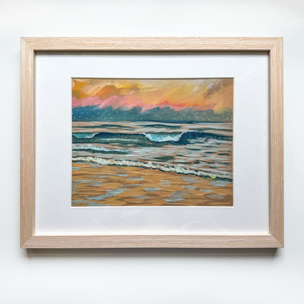 Wave Sketch I - Framed Original Painting