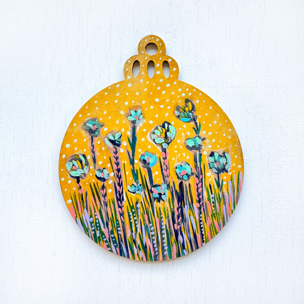 Yellow Garden - Hand-Painted Christmas Ornament