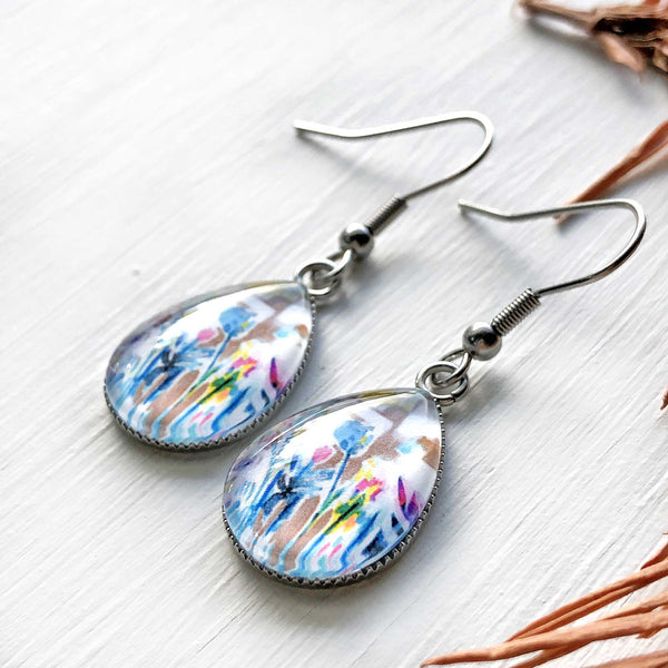 Abstract Floral - Stainless Steel Earrings