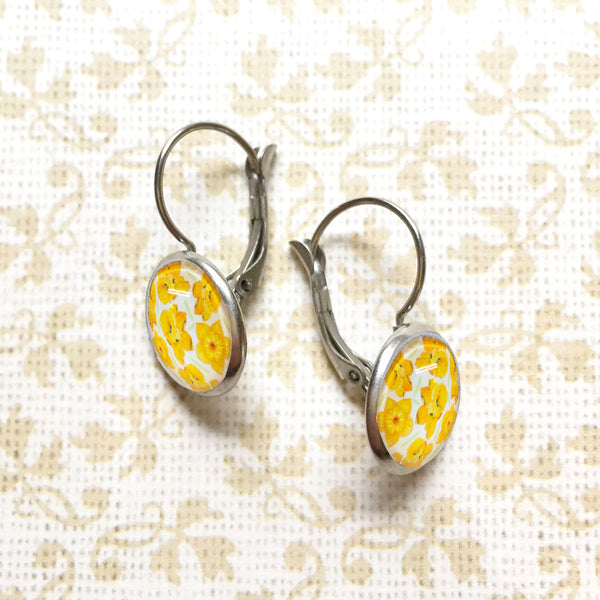 Daffodils - Dangle or Leverback Earrings