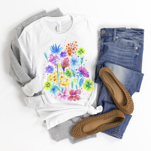 Floral XVI  **SLIM FIT** Bella+Canvas Long Body T-Shirt