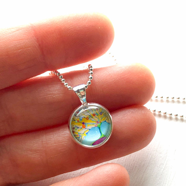 Golden Tree - Small Round Necklace