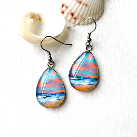 Rainbow Art Earrings - Stainless Steel Earrings – Carolina Coto Art