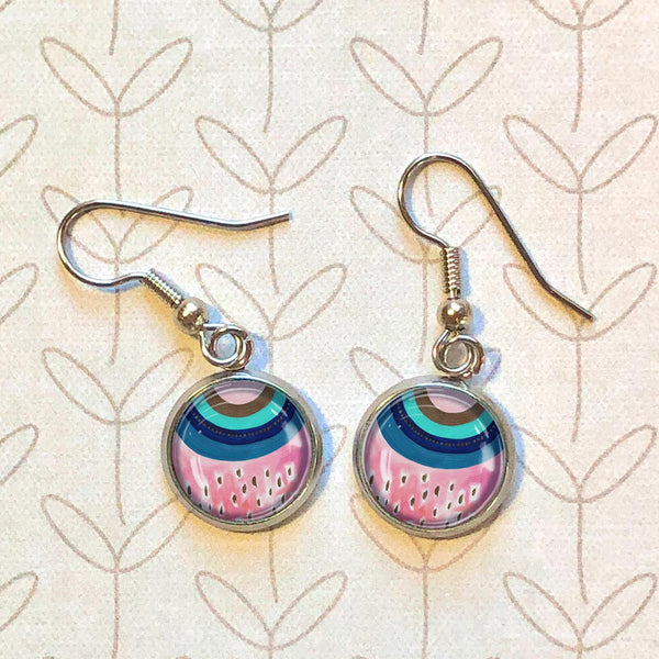 Inverted Rainbow - Dangle or Leverback Earrings