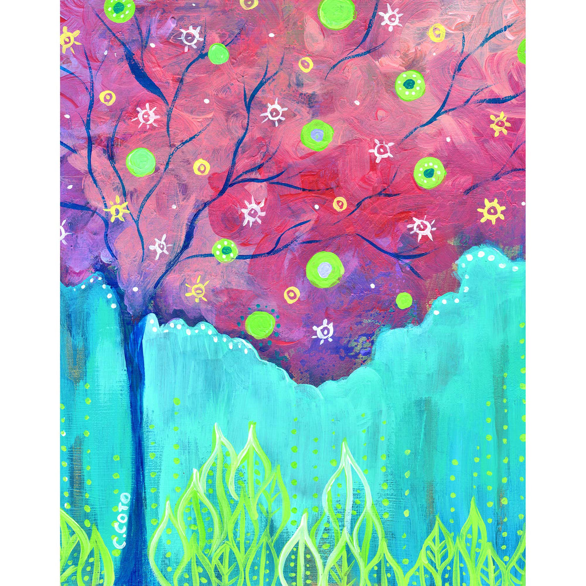 Tree of Life Art Print - Magenta Tree – Carolina Coto Art