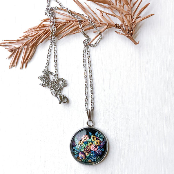 Night Floral - Stainless Steel Necklace
