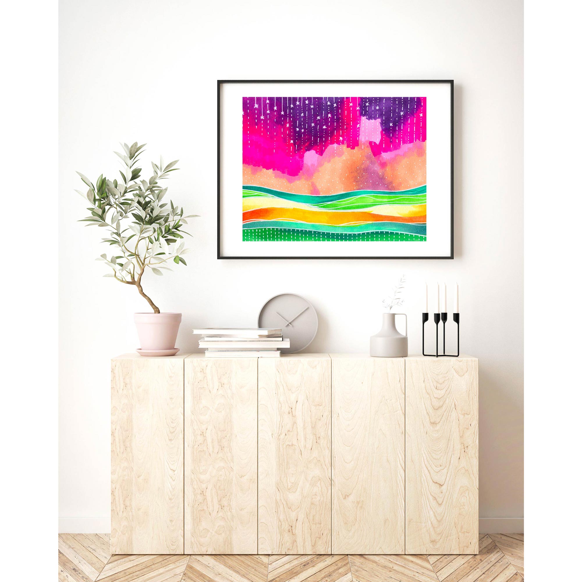 Pink Abstract Seascape - Large Print