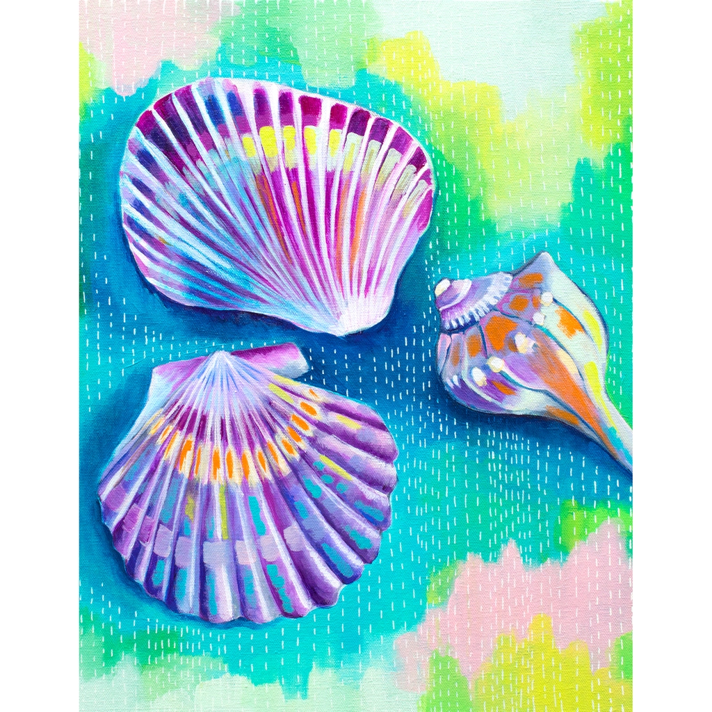 Seashell Painting - Beach Decor - Seashell II – Carolina Coto Art