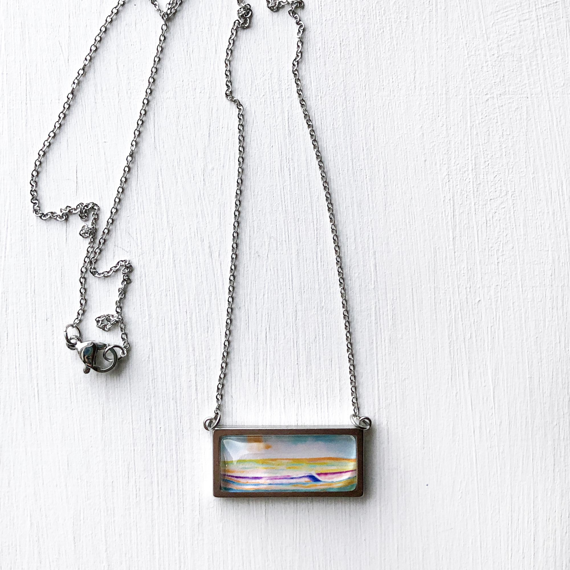 Simple Seascape V - Bar Necklace