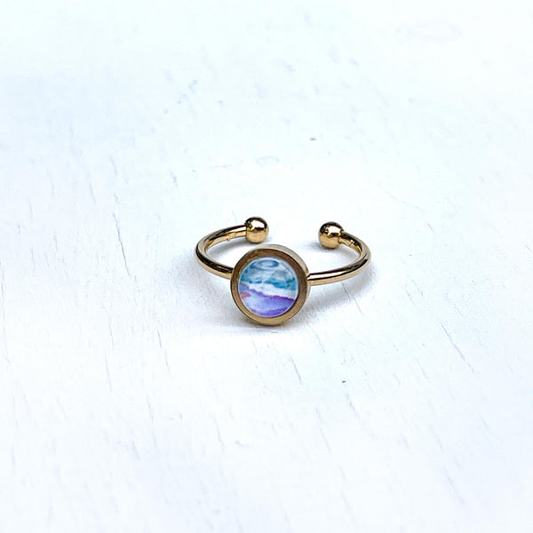 Spring Beach Scene II - Adjustable Tiny Ring